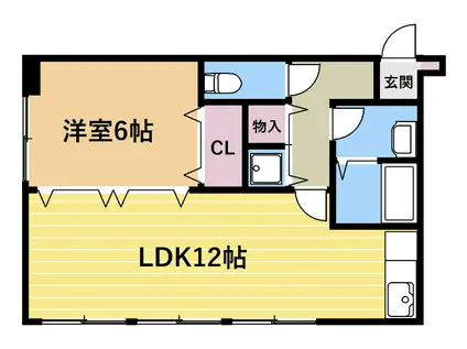 日光ビル(1LDK/4階)の間取り写真