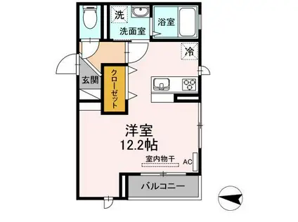 ツインテラスXI(ワンルーム/3階)の間取り写真