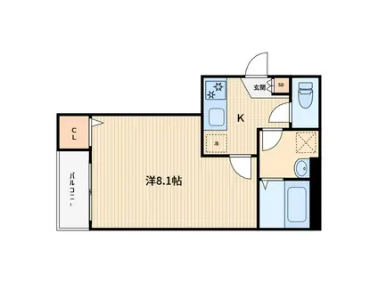 ソレイユ西川口(1K/2階)の間取り写真