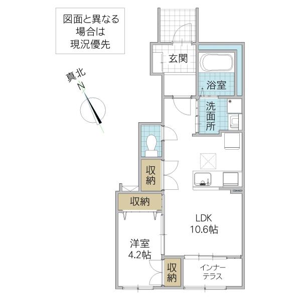 メゾン ベルフルール(1LDK/1階)の間取り写真