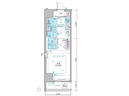 ジェノヴィア南砂町スカイガーデン(1K/4階)の間取り写真