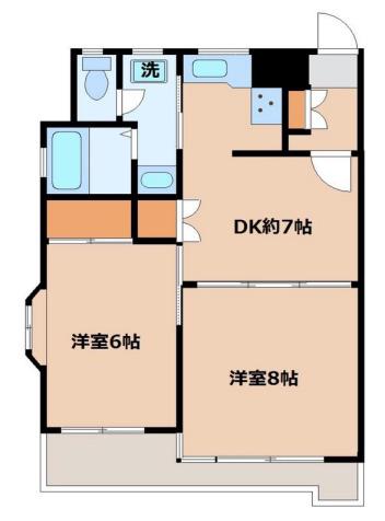ウェンゲン豊玉(2DK/2階)の間取り写真