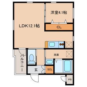 グランレーヴ吹上(1LDK/1階)の間取り写真