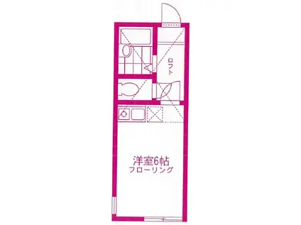 ユナイト宮崎台ラ・マルシエール(ワンルーム/2階)の間取り写真