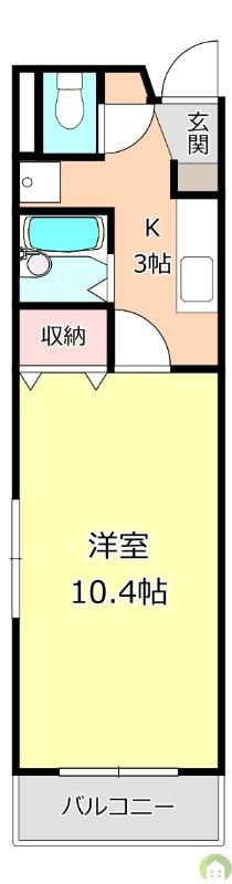 メゾン南昭和(1K/4階)の間取り写真