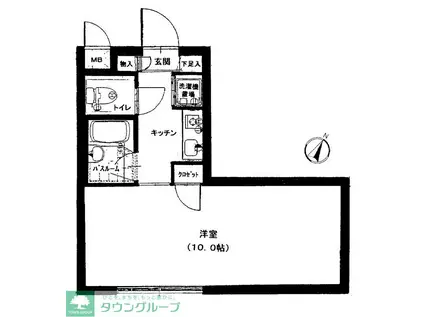 エクセシオーネ赤塚(1K/1階)の間取り写真