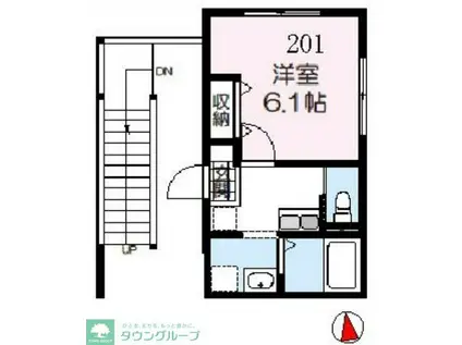 クレストール綾瀬(ワンルーム/1階)の間取り写真