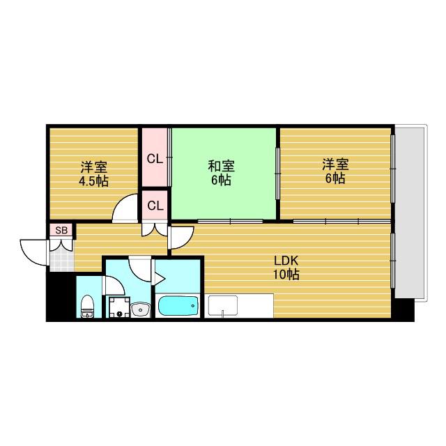 クレール辻堂(3LDK/7階)の間取り写真