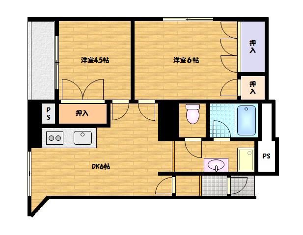ユトリロ新川(2DK/7階)の間取り写真