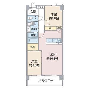 ラフェリオ亀の井(2LDK/3階)の間取り写真