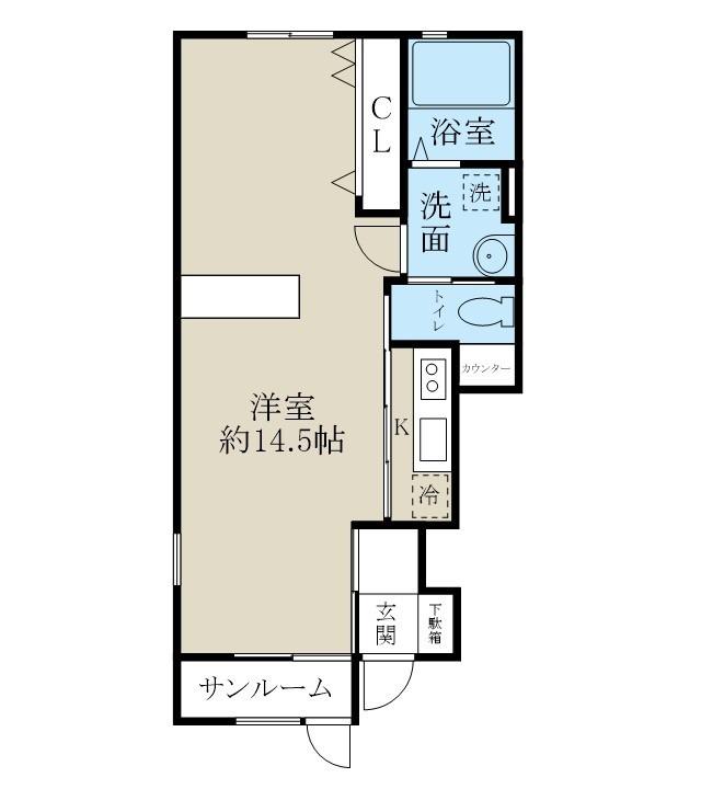 BONHEUR (ワンルーム/1階)の間取り写真