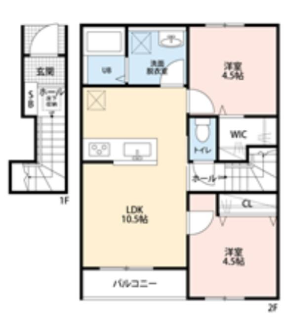 リーブルファイン川口榛松(2LDK/2階)の間取り写真