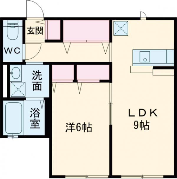 ポートフォール(1LDK/2階)の間取り写真