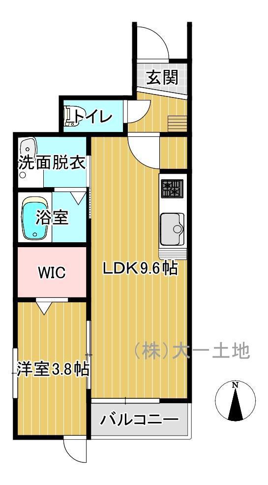 エリーゼ花巻(1LDK/1階)の間取り写真