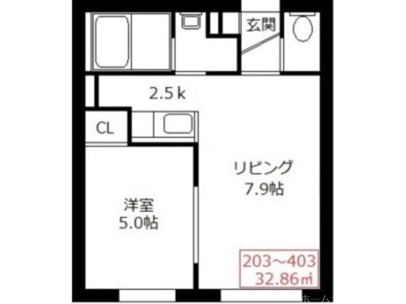 LE MERCI (1LDK/4階)の間取り写真
