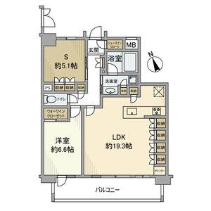 エクセレントシティ船堀IIIブライトステージ(1SLDK/4階)の間取り写真
