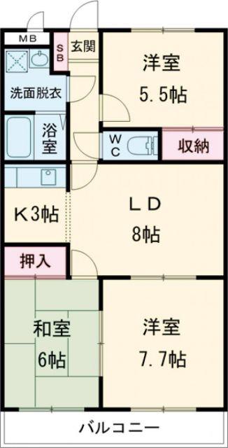 ユーミーISA(3LDK/1階)の間取り写真