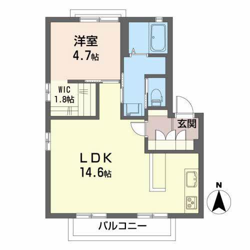 ウエストガーデンII(1LDK/1階)の間取り写真