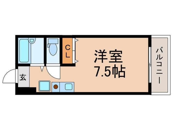 ひまわり館A(ワンルーム/3階)の間取り写真