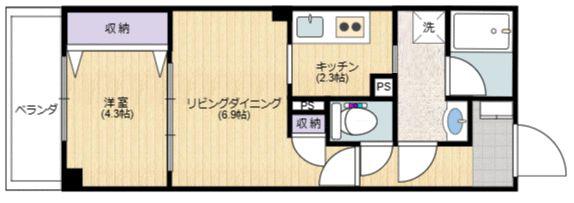 SPERANZA SAKURAGICHO(1LDK/5階)の間取り写真