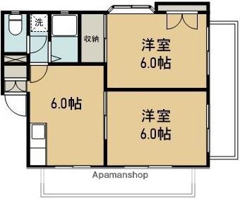 メモワール林田(2DK/2階)の間取り写真