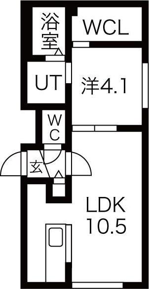 アクティベイトN34(1LDK/4階)の間取り写真