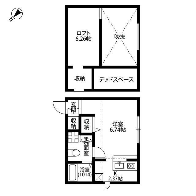 プリマ ラウレアII(ワンルーム/1階)の間取り写真