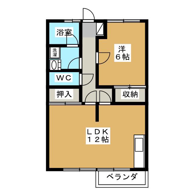 メゾンシンフォニー(1LDK/1階)の間取り写真