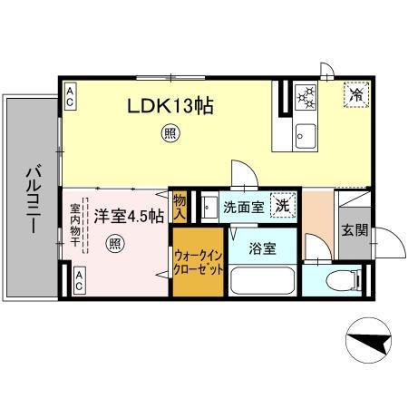 ソラーナI(1LDK/3階)の間取り写真