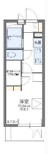 レオパレスハッピーエイト(1K/1階)の間取り写真