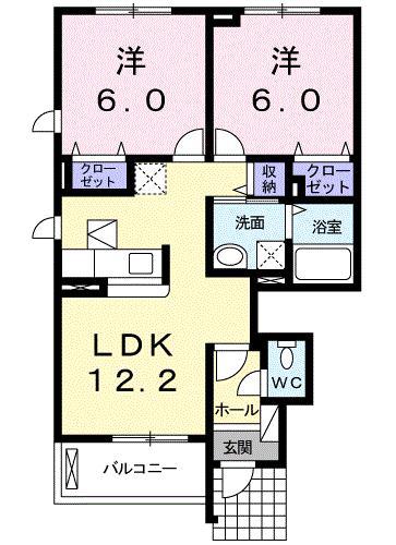 ベルデ ブリッサI(2LDK/1階)の間取り写真