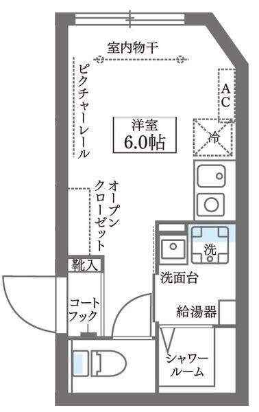 COCOCUBE西荻窪(ワンルーム/1階)の間取り写真