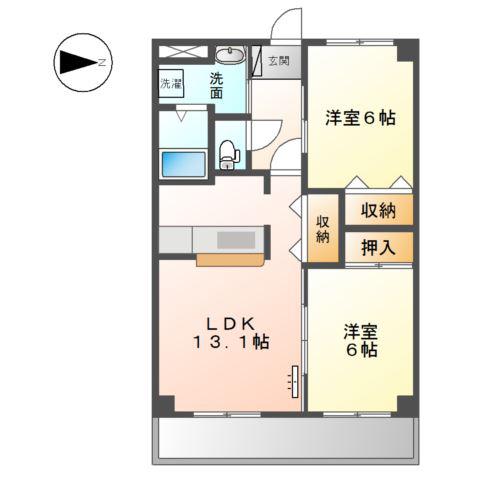 グランヴェール(2LDK/1階)の間取り写真