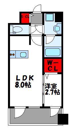 グランフォーレ千早マークスクエアウエストウイング(1LDK/12階)の間取り写真