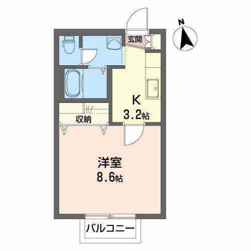 プランドール泉中央(1K/1階)の間取り写真