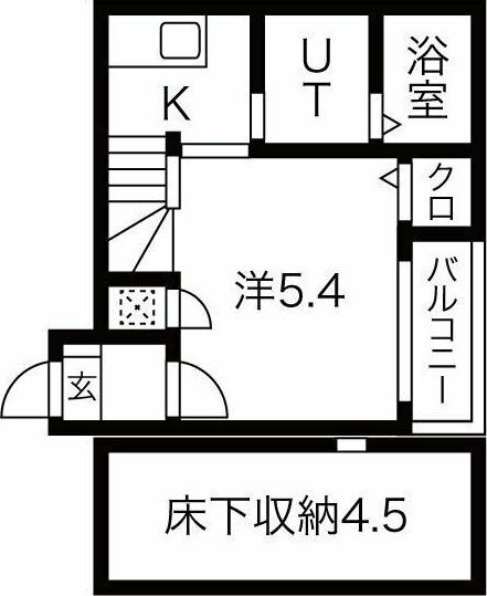 ル・ケレス黄金(1K/2階)の間取り写真