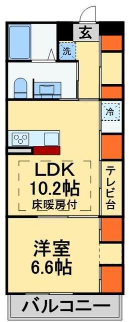 リブリ・ジェロ ドヴォム(1LDK/2階)の間取り写真