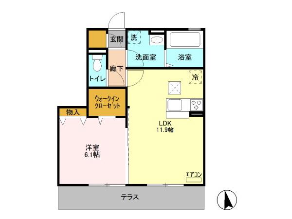 LEHUIT E(1LDK/3階)の間取り写真