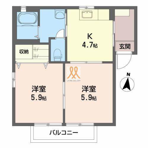ドリーミーNOBU(2K/1階)の間取り写真