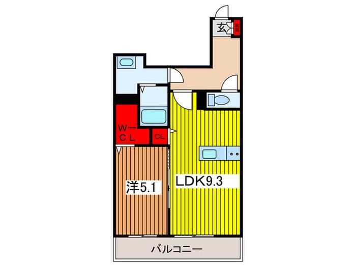ピノグランデSEKII(1LDK/3階)の間取り写真