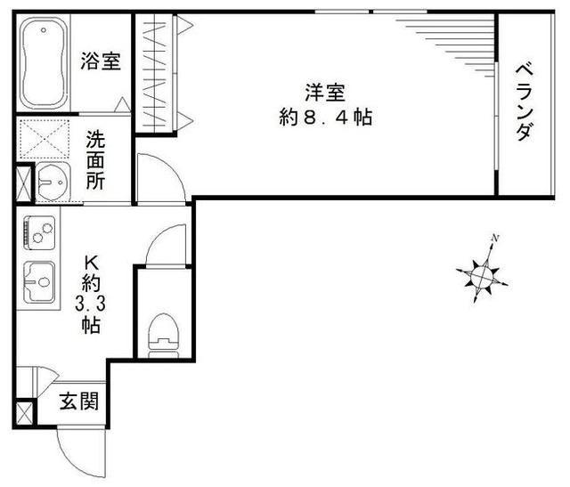 FORTRESS中野坂上(1K/3階)の間取り写真