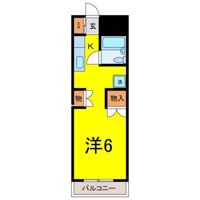 渡辺レジデンス(1K/3階)の間取り写真