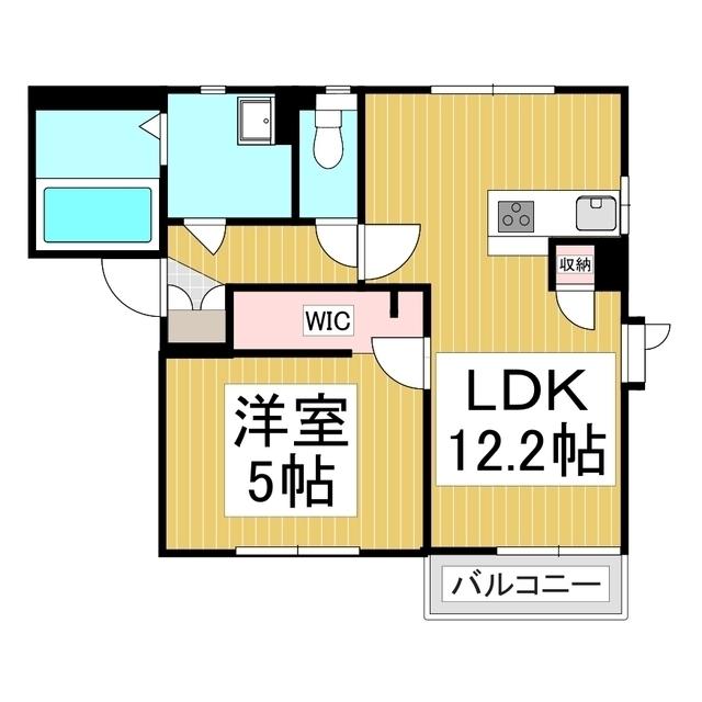 パルティールT A棟(1LDK/1階)の間取り写真