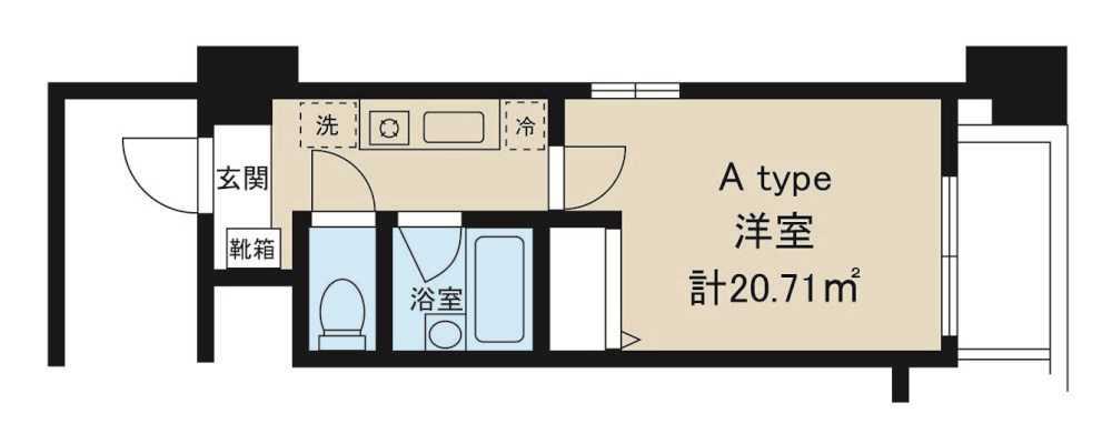 ノルデンハイム東三国II(1K/5階)の間取り写真