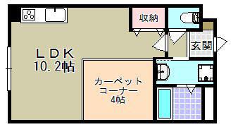 HILLS VILLAGE(1LDK/2階)の間取り写真