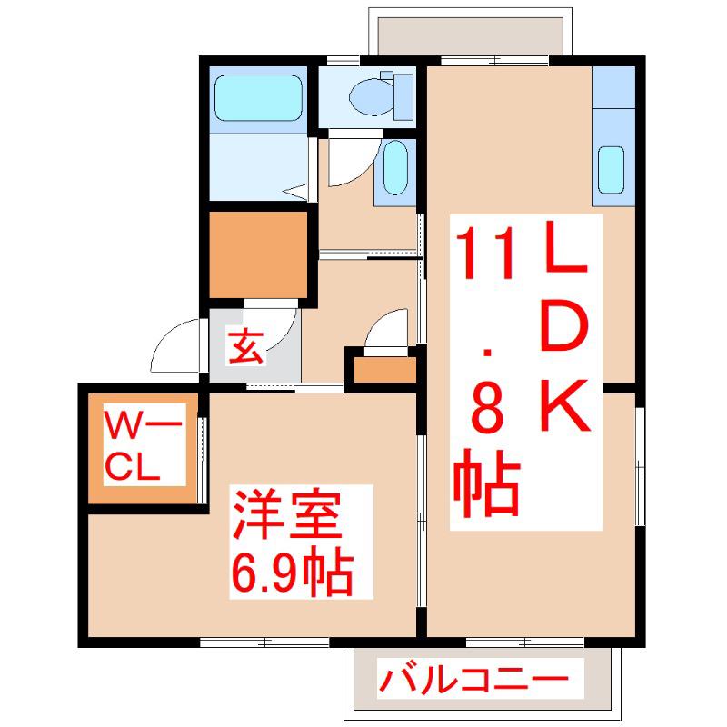 フォーレスO(1LDK/2階)の間取り写真