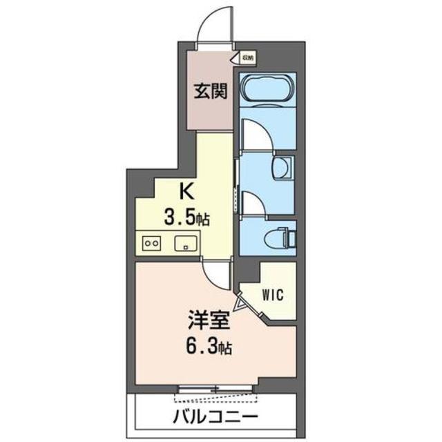 カーサ セイント(1K/2階)の間取り写真