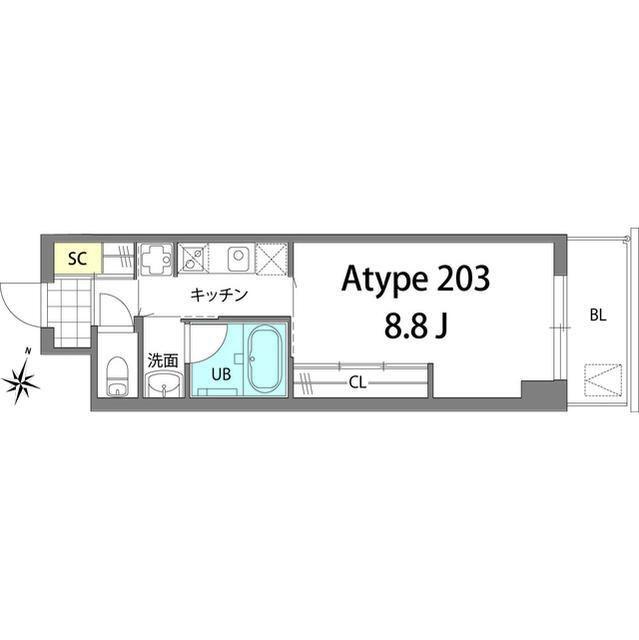 SETAGAYATERRACE(1K/2階)の間取り写真
