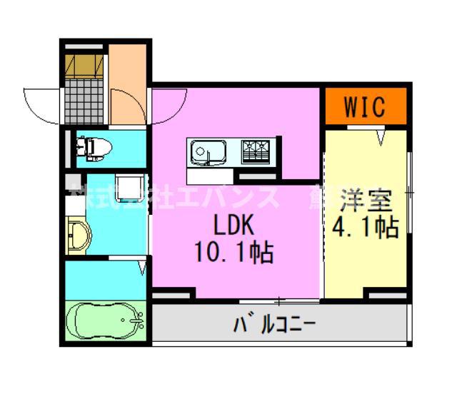 D-ROOM神明町II B(1LDK/3階)の間取り写真