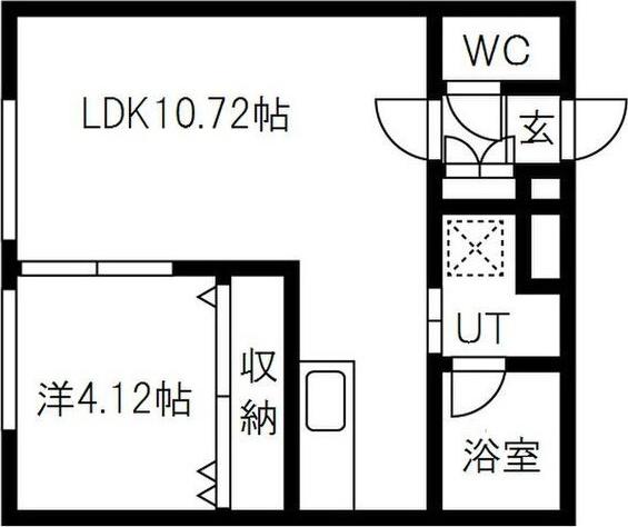 クローバーハウスM(1LDK/1階)の間取り写真